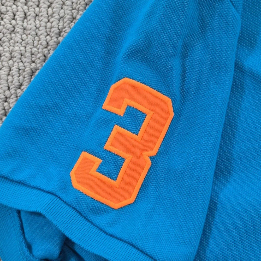 Ralph Lauren Polo Shirt Youth XL Blue‎ Orange Big Pony Rugby # 3